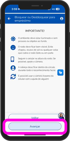 Instruçoes para desbloqueio beneficio inss, passo 10